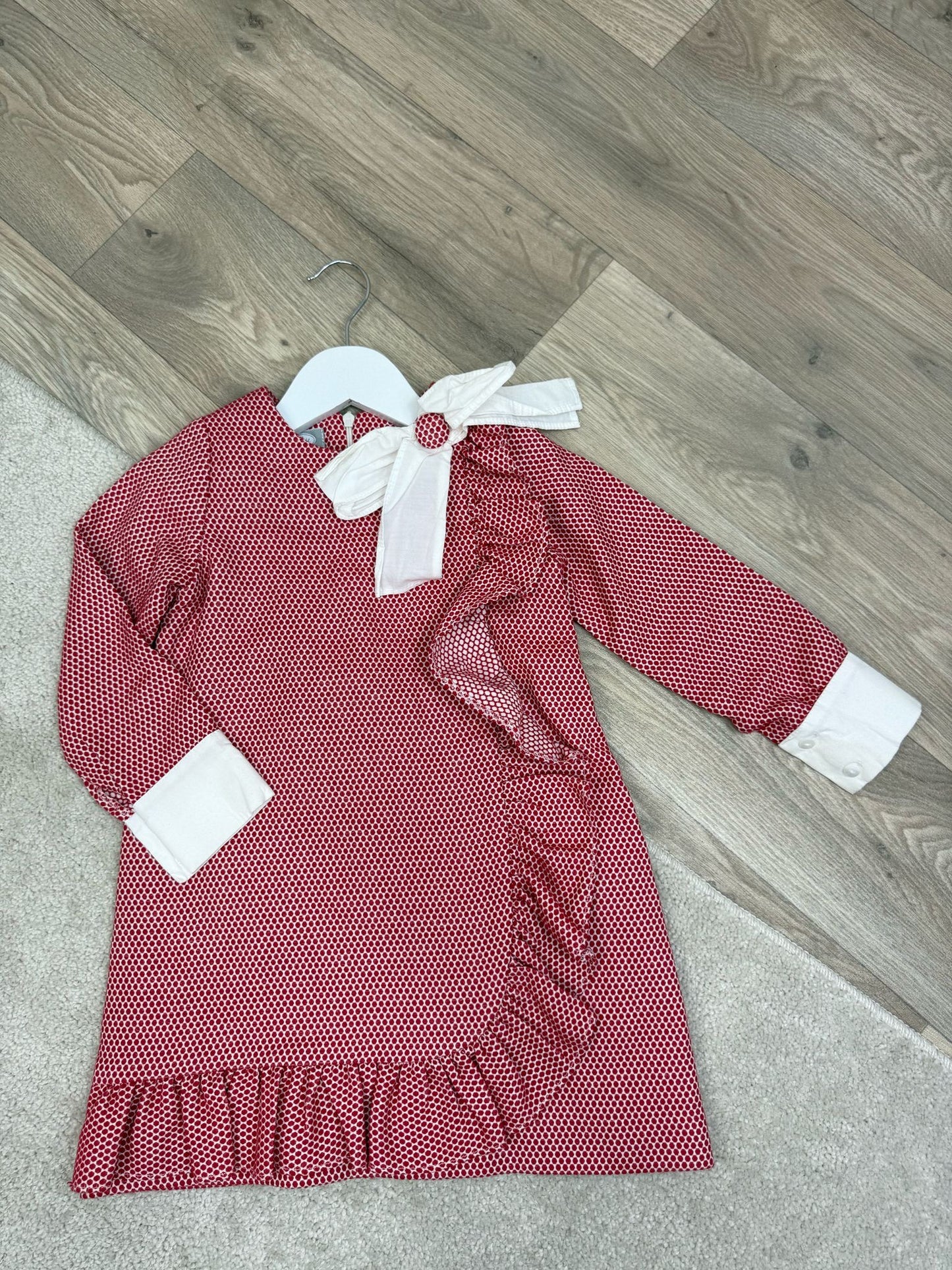 Kids Rochy Red And White Bow Dress Age 6