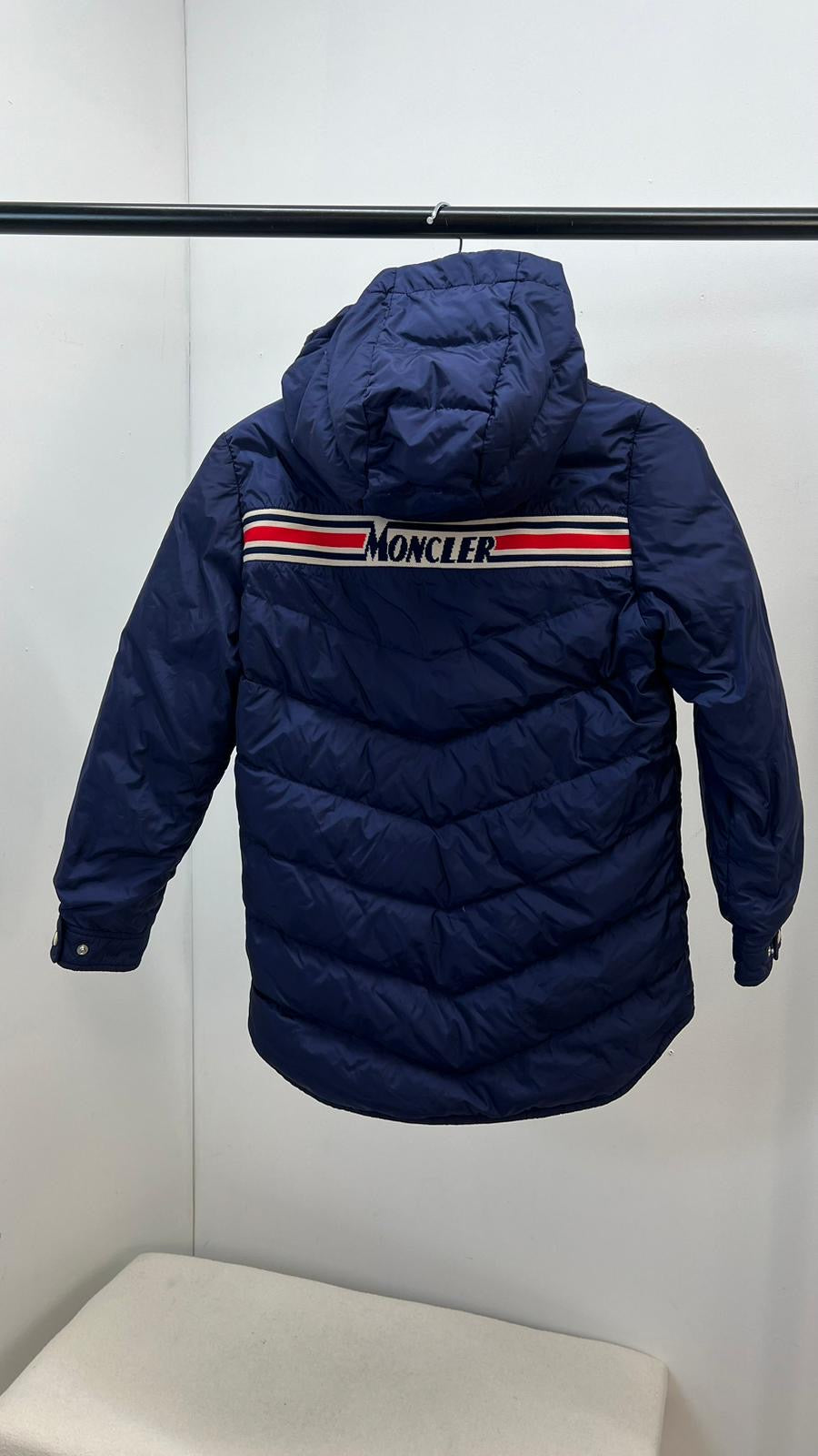 Kids Moncler Navy Flag Zip Row Zip Coat - Age 10