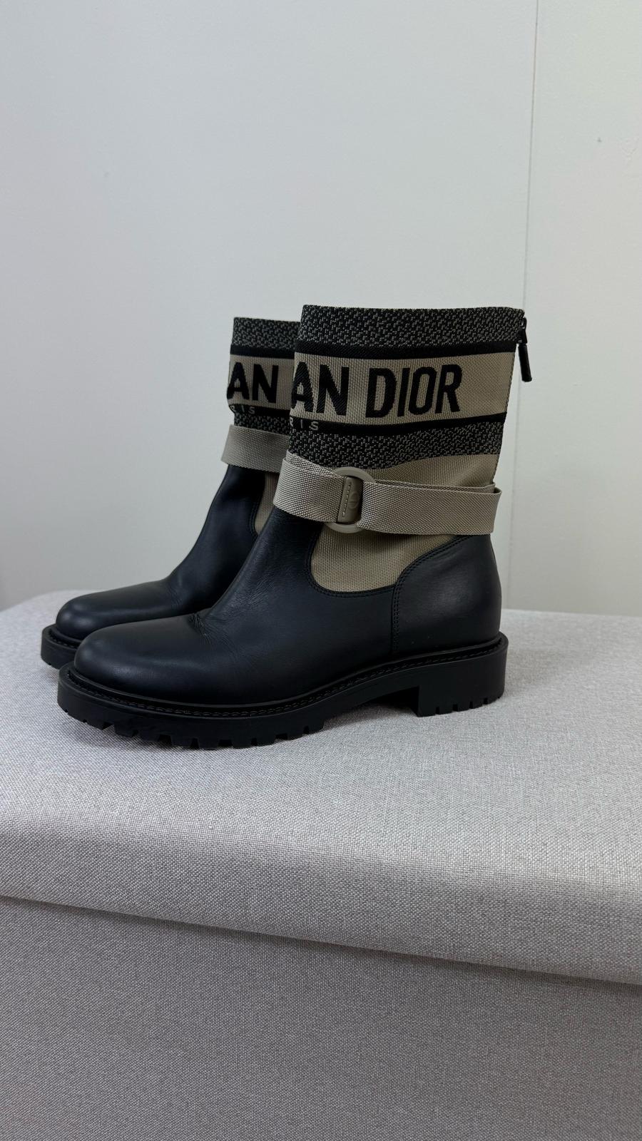 Dior D-Major Black Shiny Calfskin Boots - UK 4.5