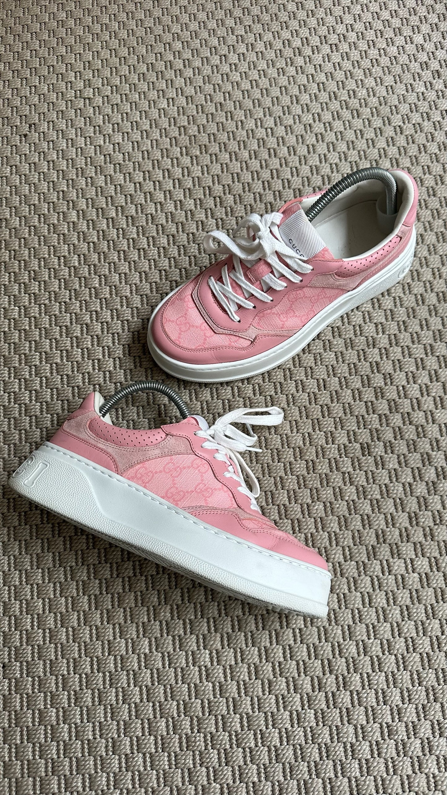 Gucci Pink GG Chunky B Trainers-UK 5