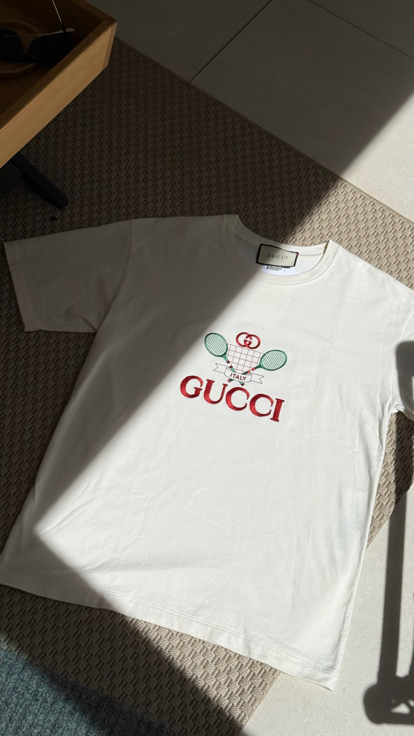 Gucci Cream Tennis T-Shirt-Large