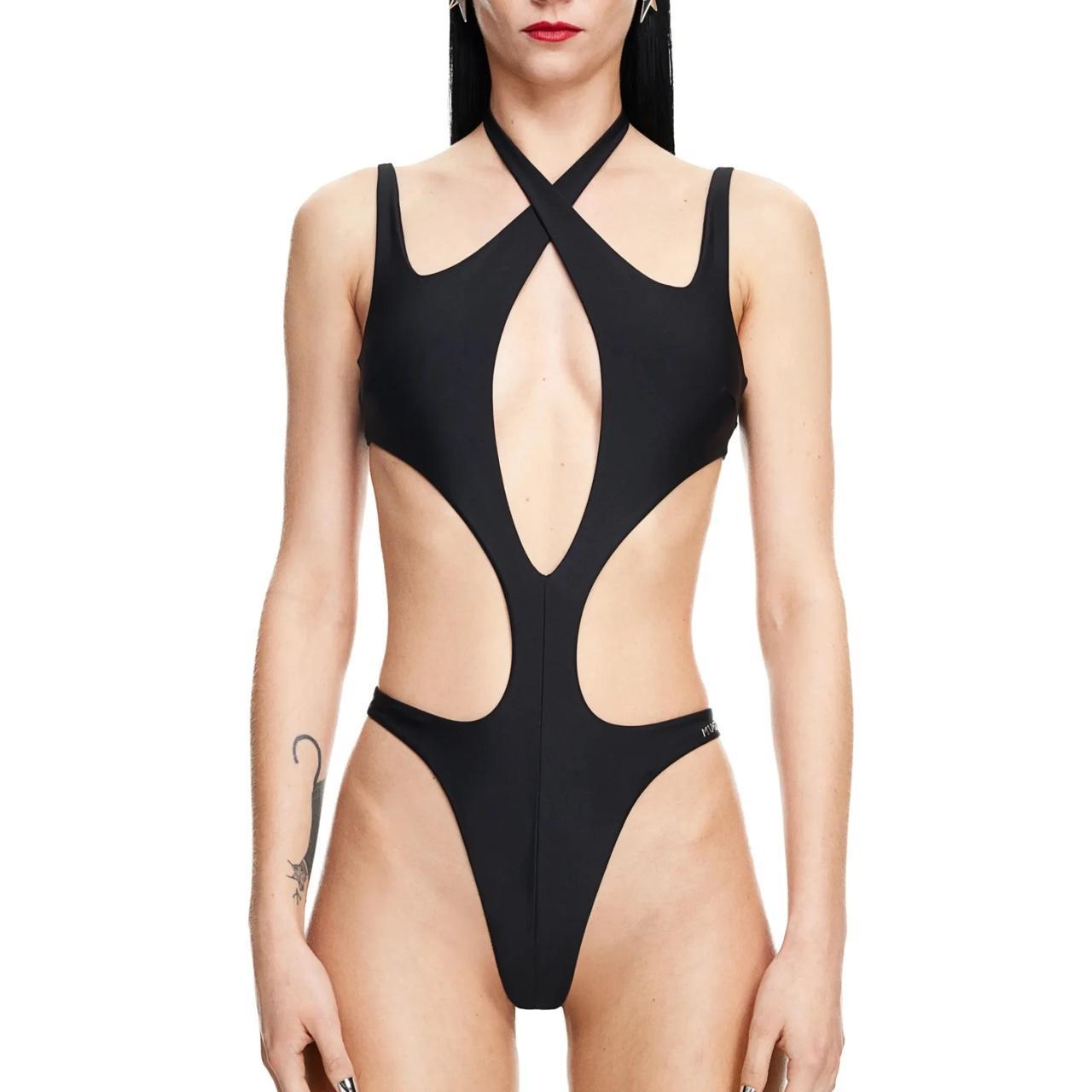 Mugler X H&M Black Strap Cut Out Swimsuit-Brand New , UK 14