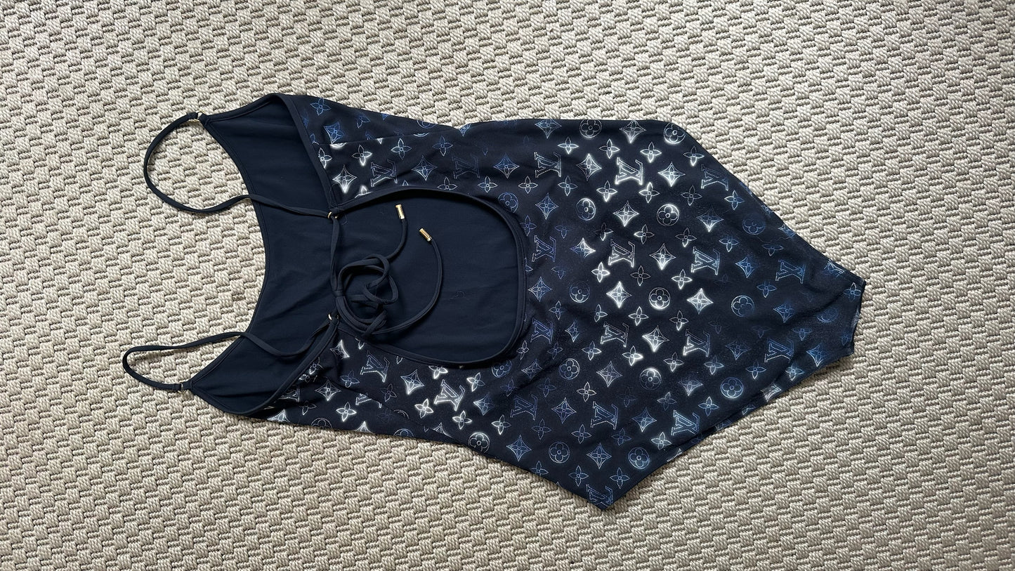 Louis Vuitton Blue Mahina Monogram One Piece Swimsuit-40/UK10