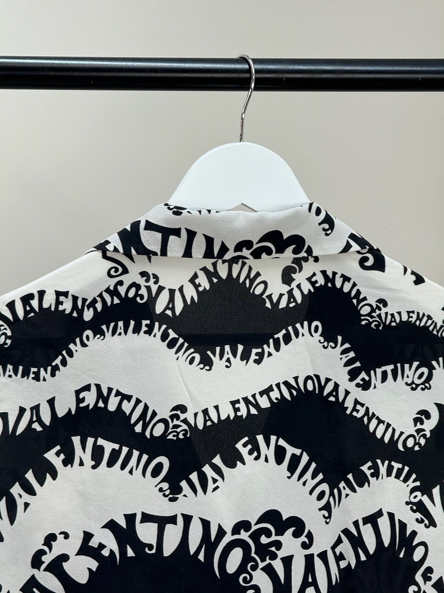 Valentino Black White Multi Logo Shirt - 48/Medium