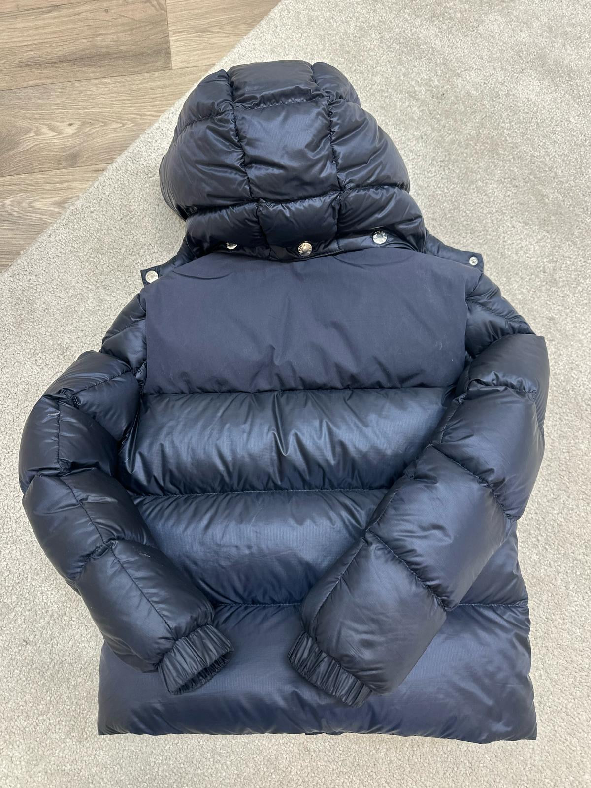 Kids Moncler Navy Padded Hooded Jacket - Age 10