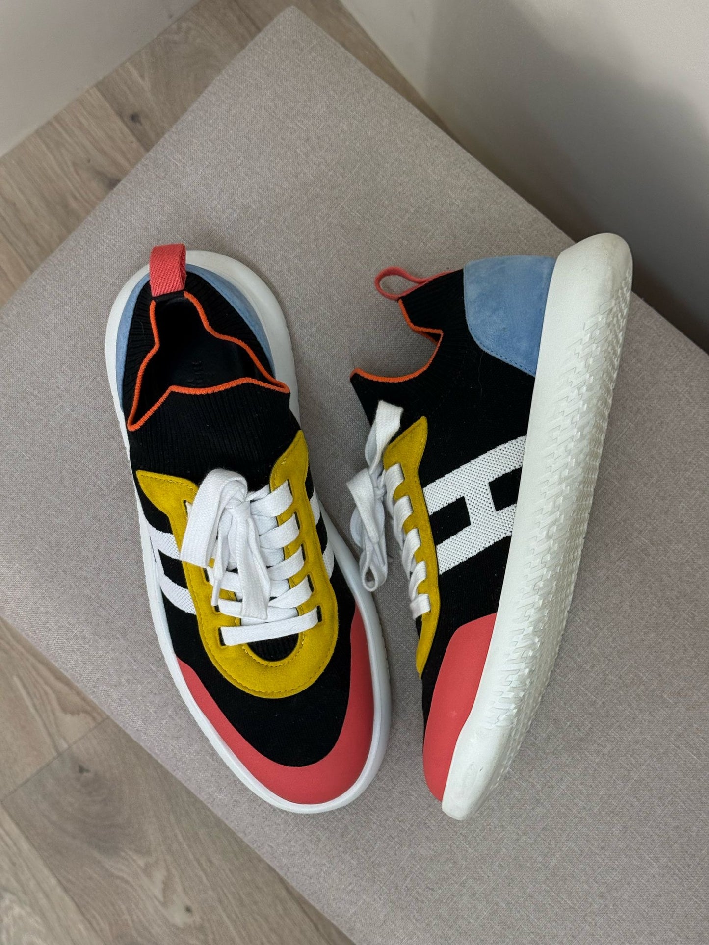 Hermes Black Multi Colour Crew Trainers-UK10