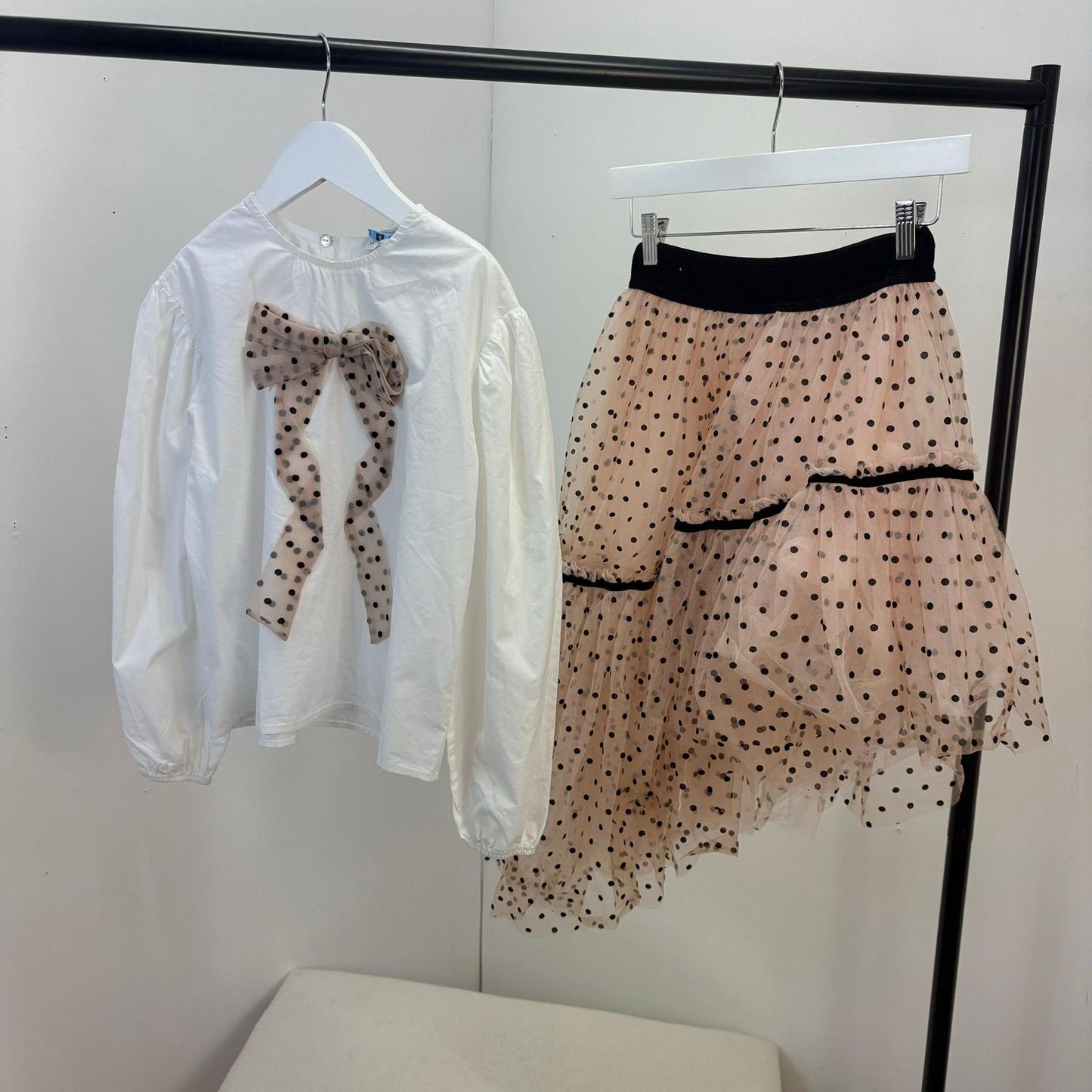Kids Monalisa White Shirt And Skirt Set - Age 8