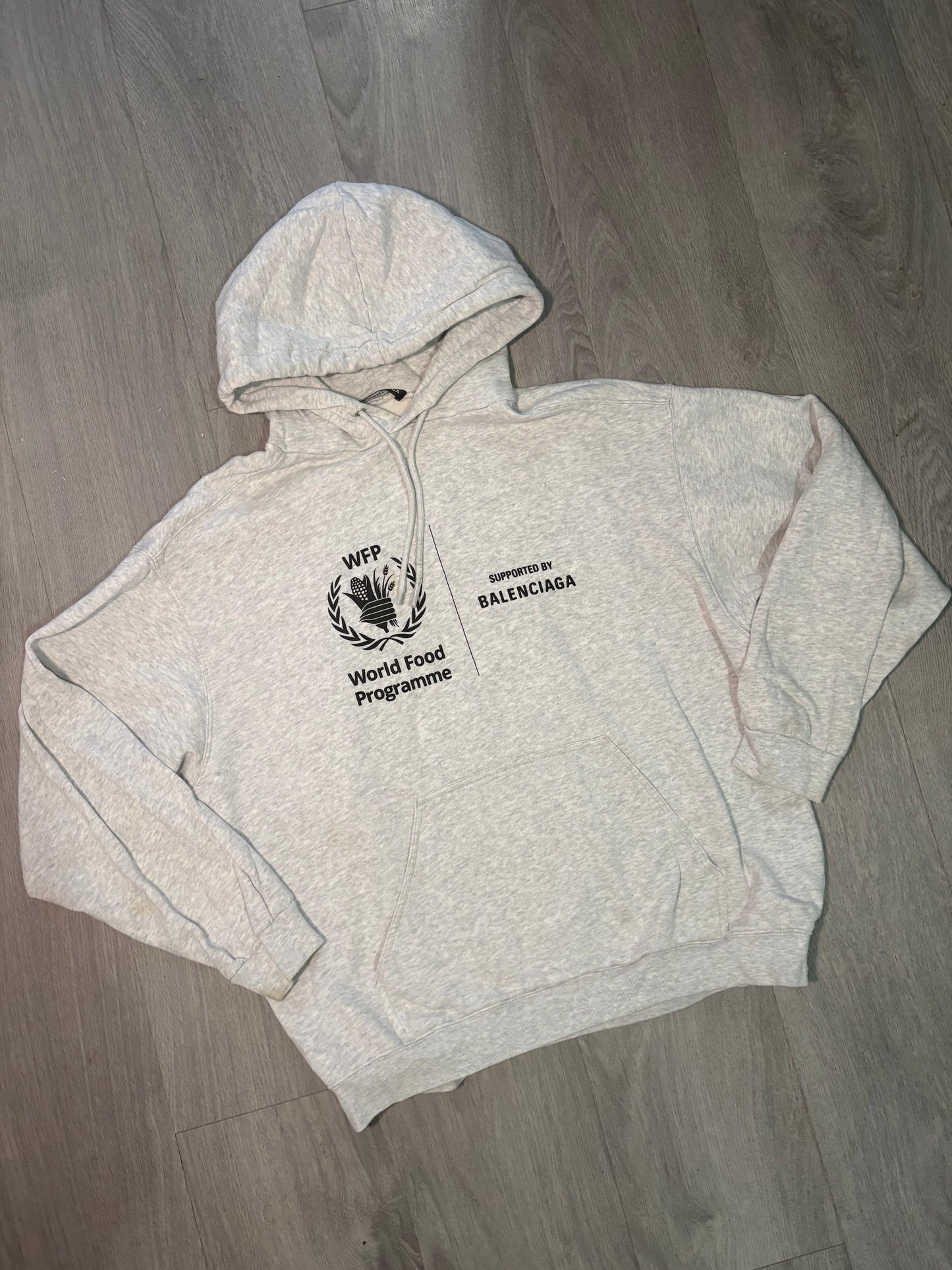 Balenciaga Grey WFP Political Hoodie – Medium