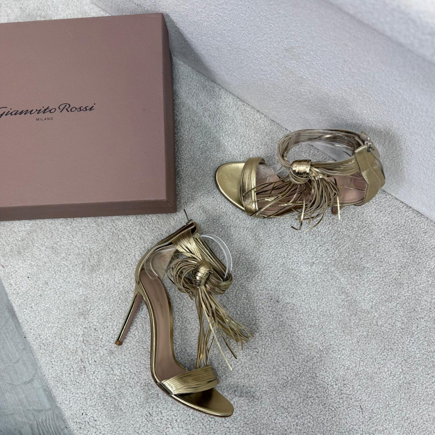 Gianvito Rossi Gold Tassel 'Noelle' Heels - UK 6