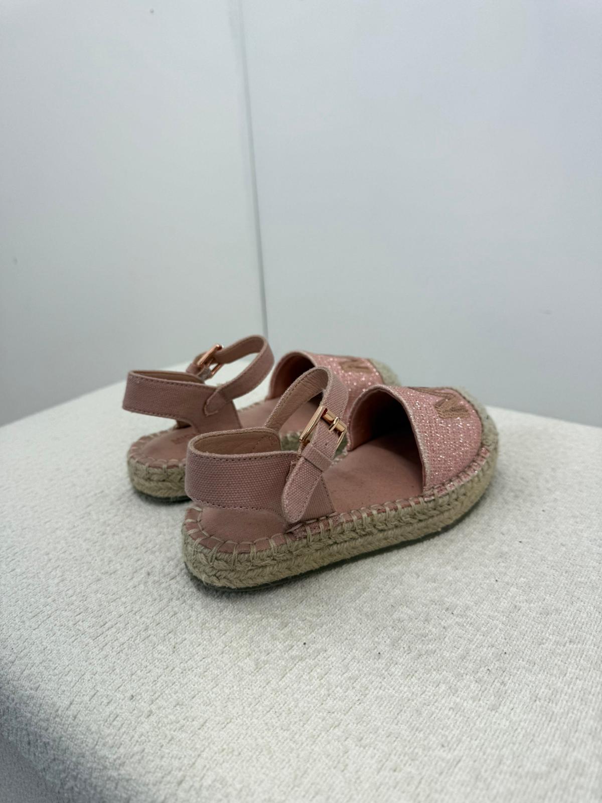 Kids Michael Kors Pink Espadrille Sandals- 11.5