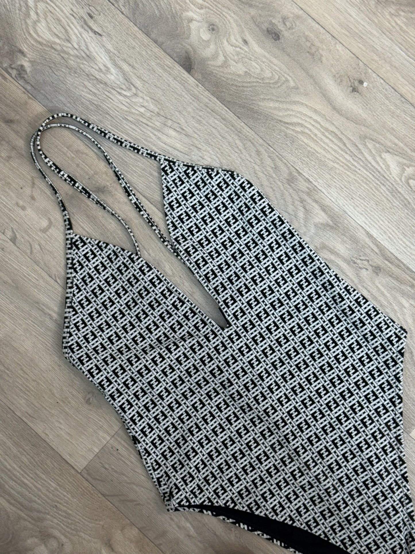 Fendi Black And White FF Swimsuit - M/10/42