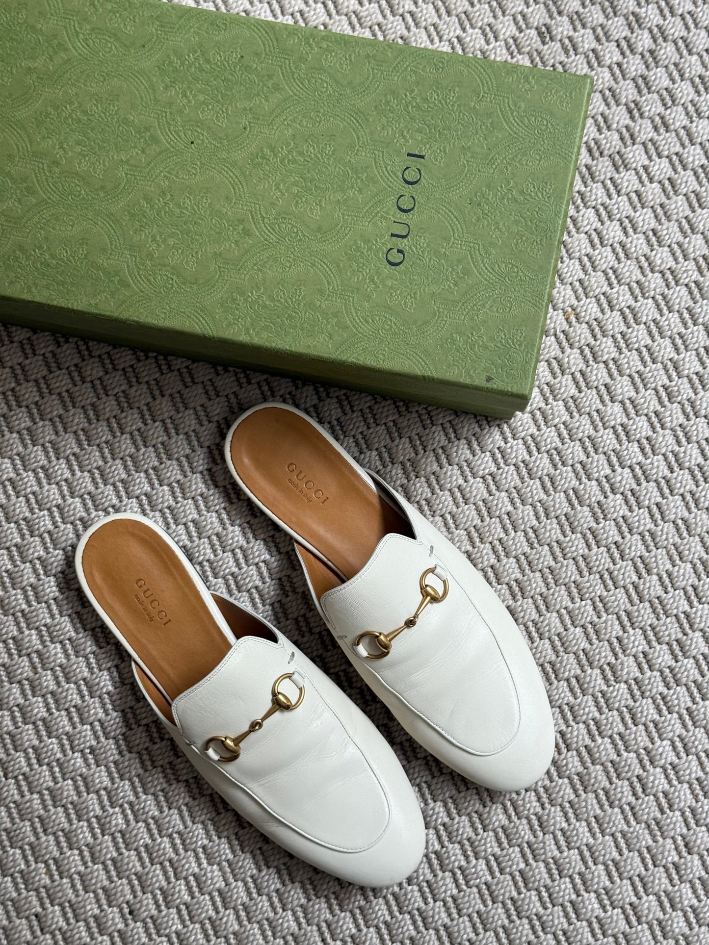 Gucci Cream Princetown Slider -UK 5.5
