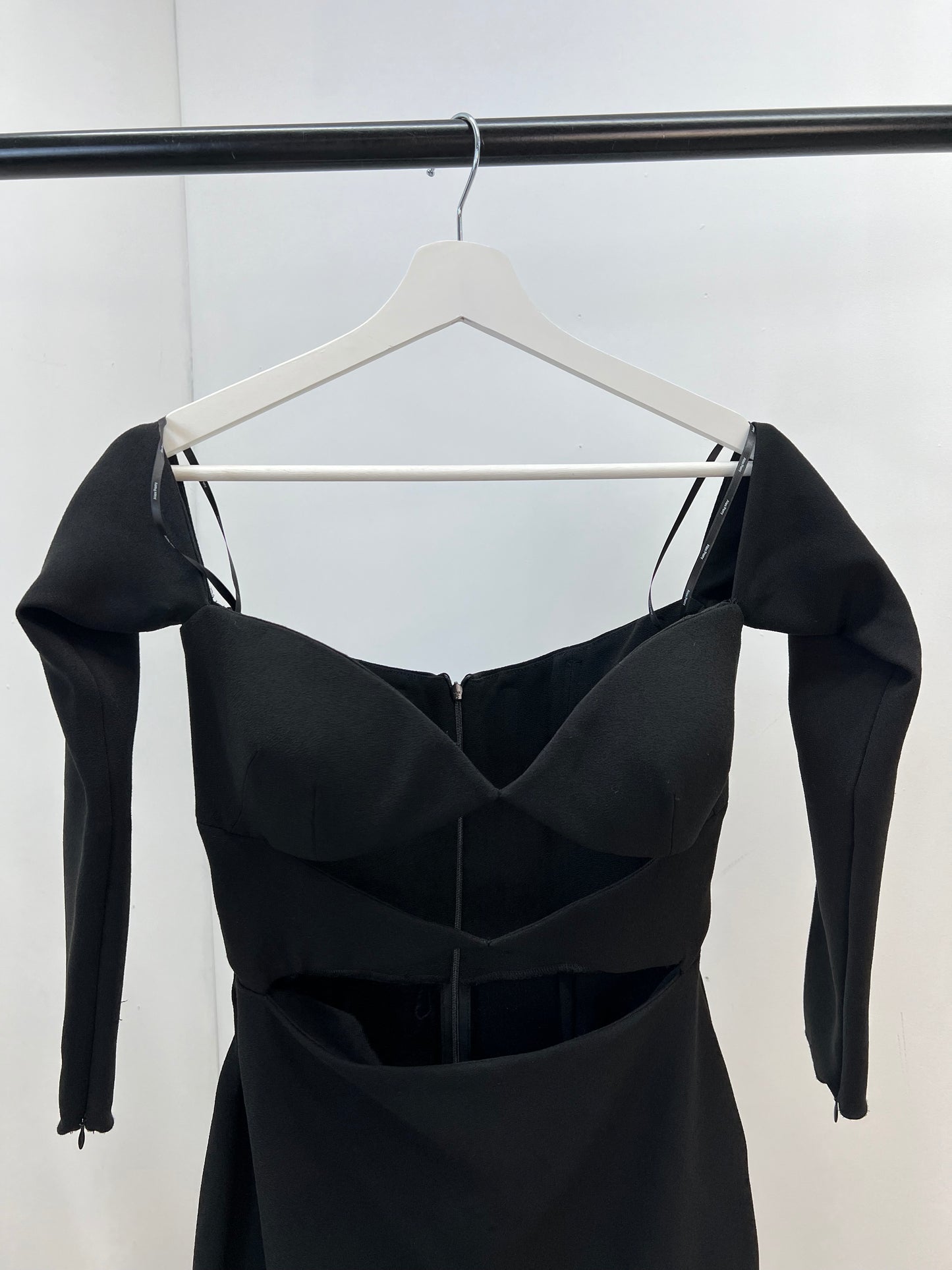 ALEX PERRY Black Strapless Longsleeve Cut Out Dress- UK 10