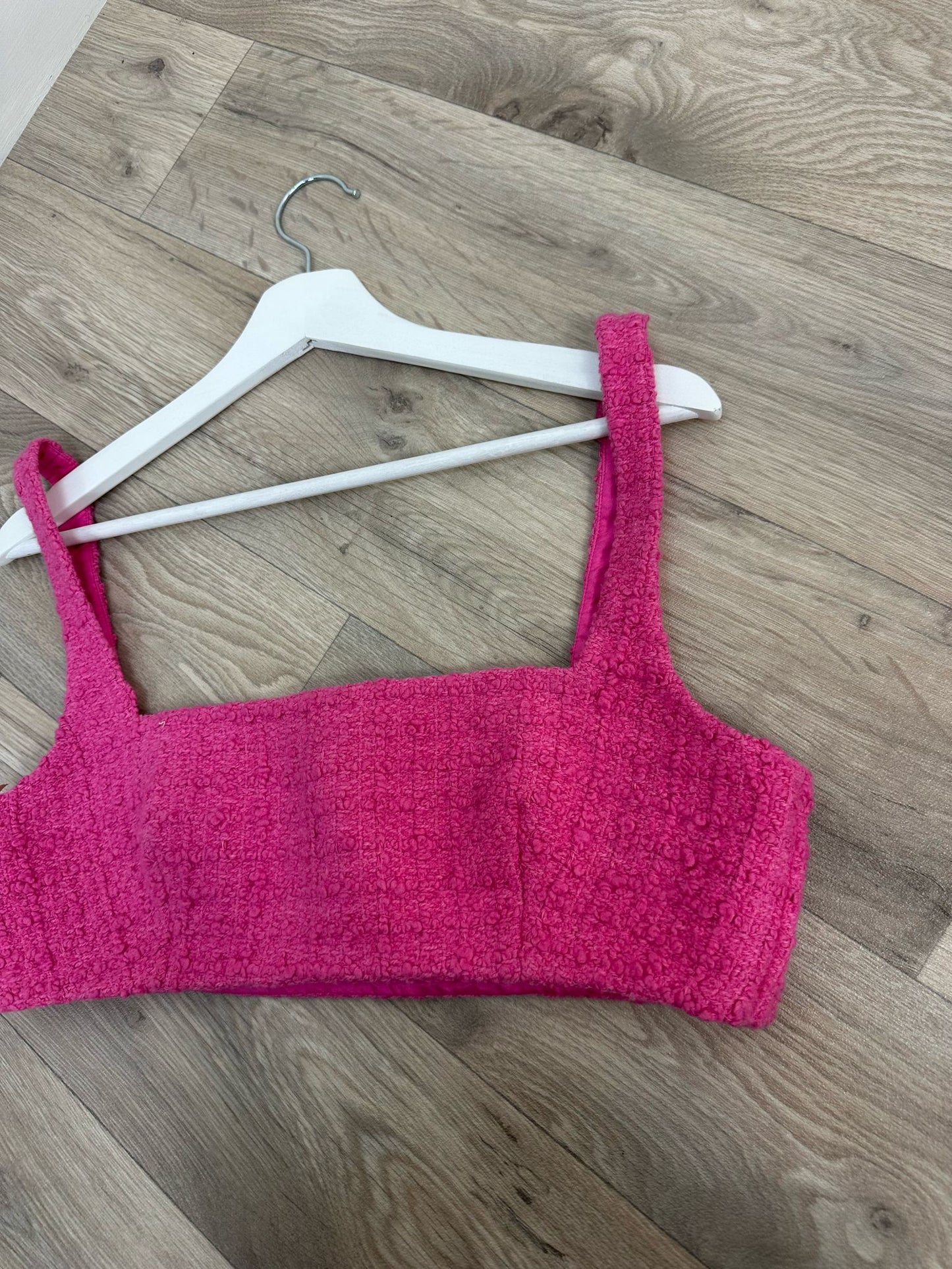 Valentino Pink Tweed Bralette UK12