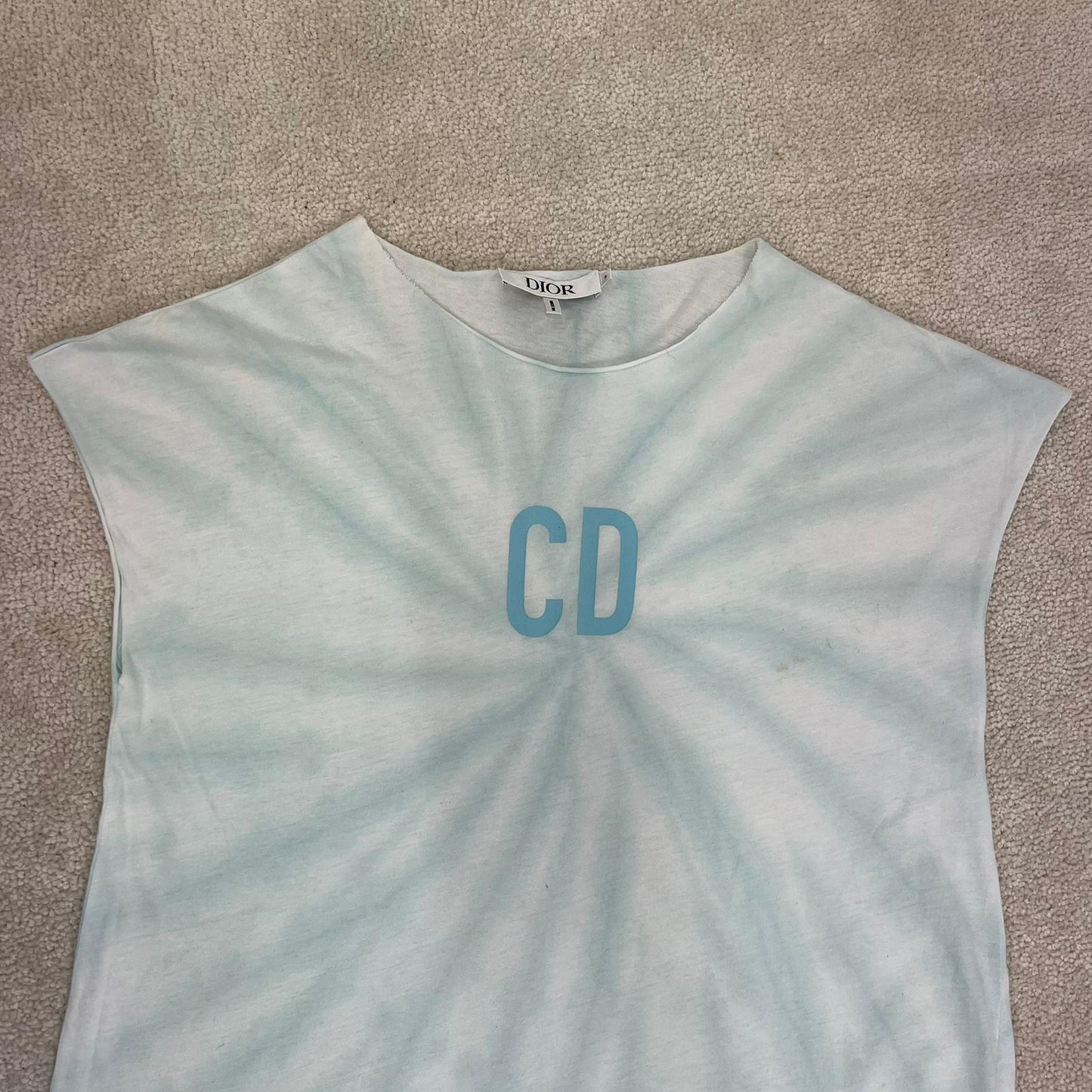 Kids Dior Blue Tie Die CD Logo Beach Dress - Age 10