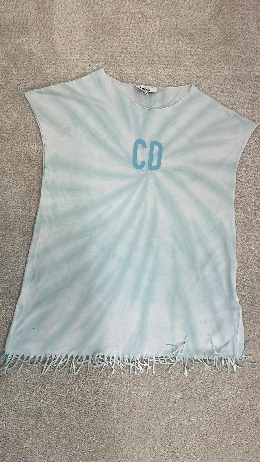 Kids Dior Blue Tie Die CD Logo Beach Dress - Age 10