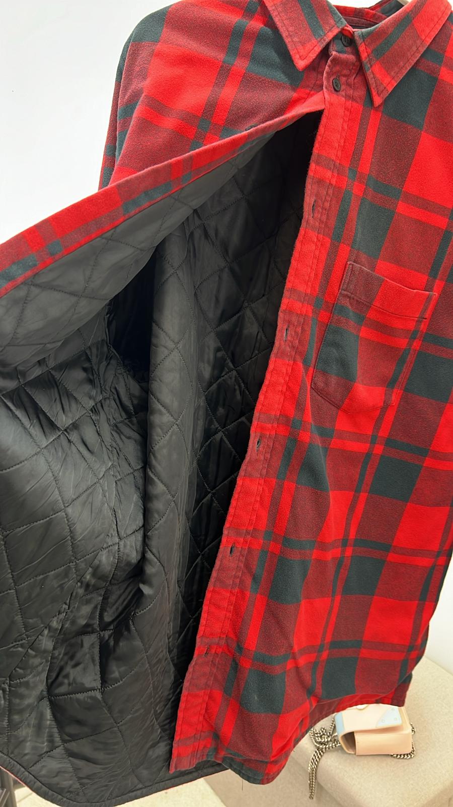 Balenciaga Unisex Red Padded Shacket - Small Oversize