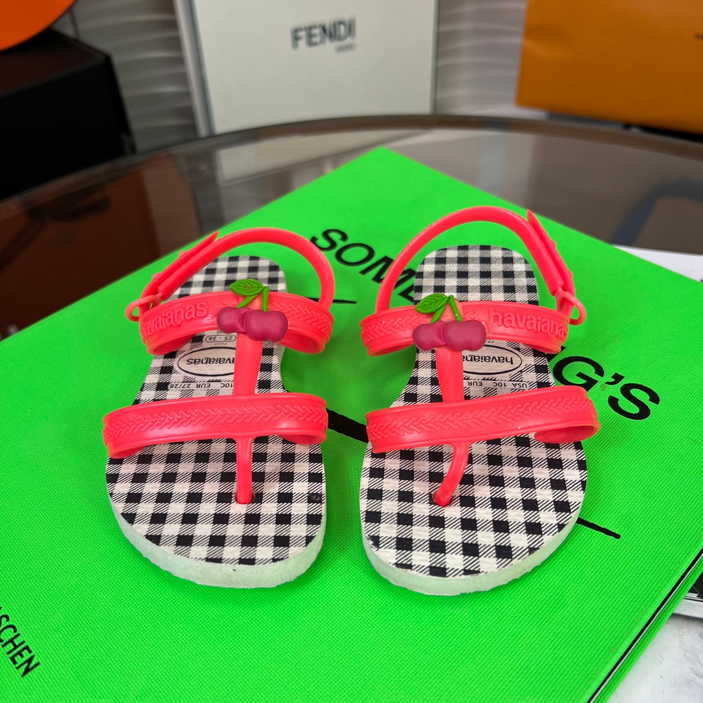 Kids Haviannas Pink Cherry Flipflop (EU27/28)