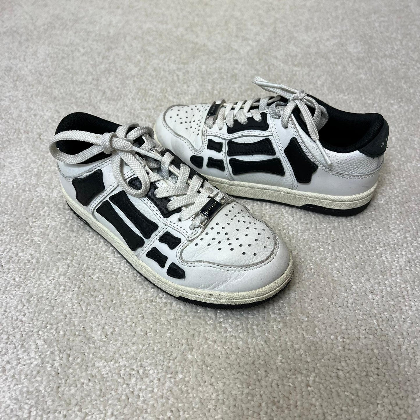 Kids Amiri White & Black Bone Trainers - EU 29