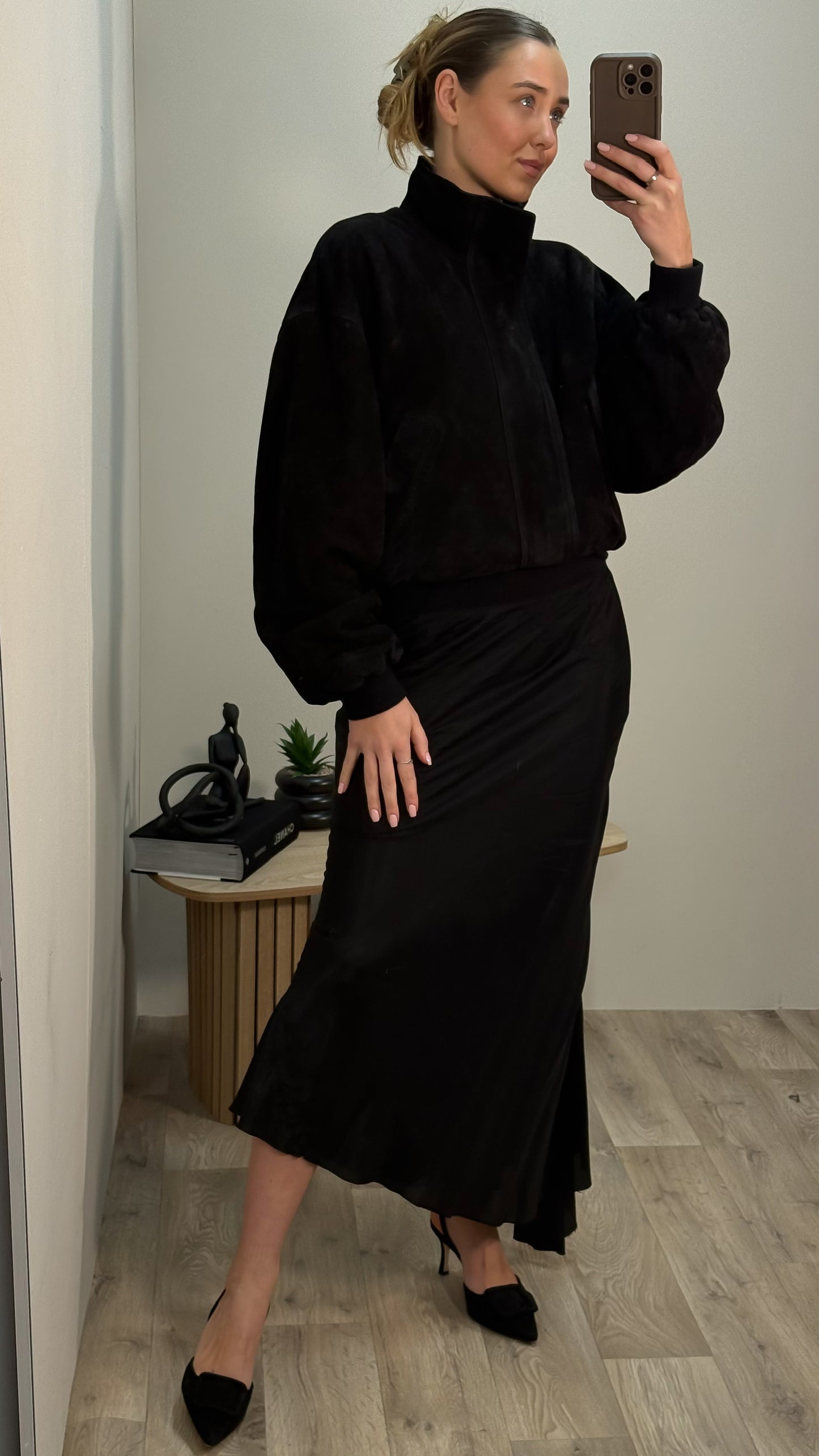 Rick Owens Black Long Silk Skirt - UK 8