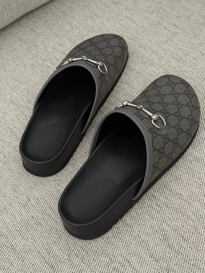 Gucci GG Horsebite Slider Mules- UK 10 Brand New