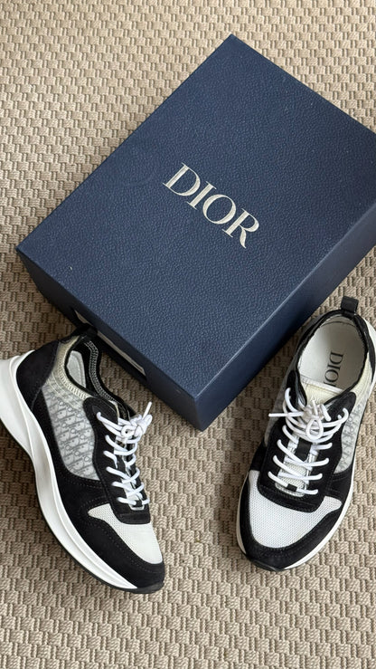 Dior B25 Oblique Black Suede White Trainers - 42/UK8