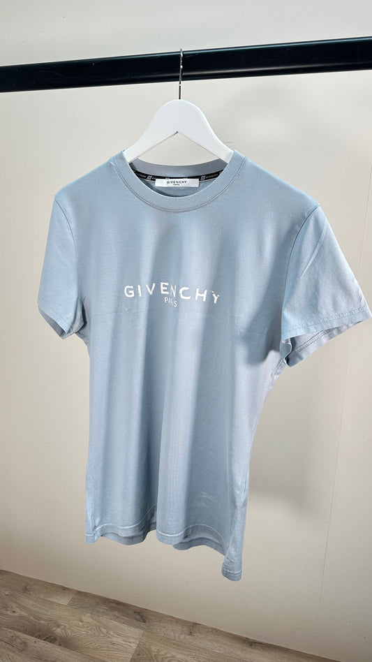 Givenchy Baby Blue Logo T-Shirt – Small (Slim Fit)