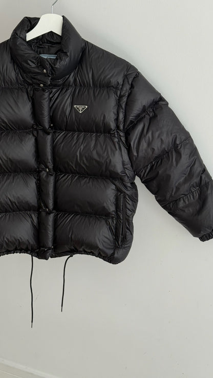 Prada Black Nylon Puffer Jacket-Small , Label 38