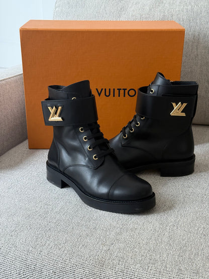 Louis Vuitton Black Wonderland Flat Ranger Boot-UK5