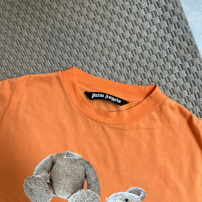Palm Angels Orange teddy bear logo T-shirt - XXL