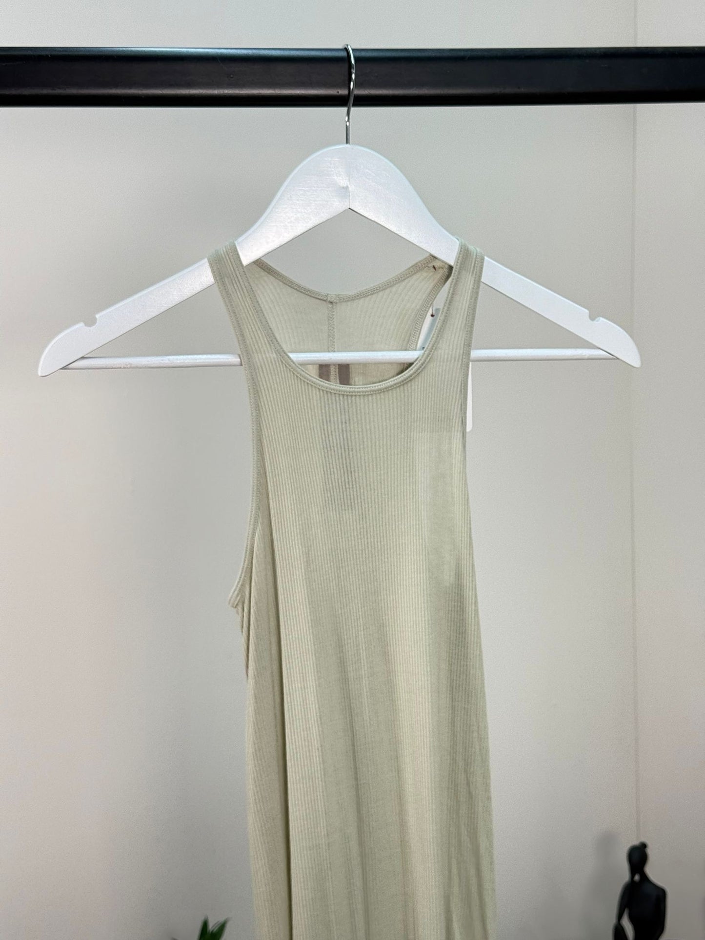 Rick Owens Sage Ribbed cotton tank top - New In Tags IT 40-M