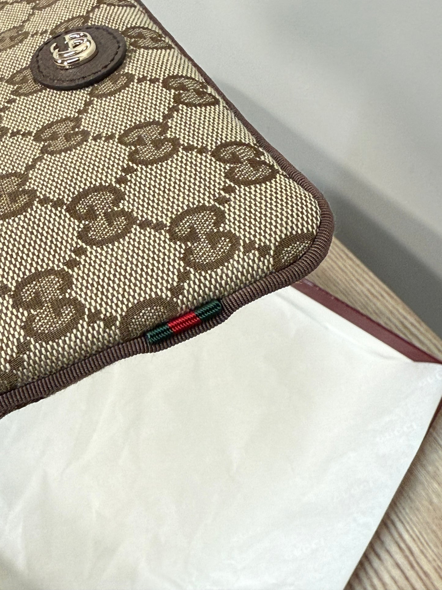 Gucci Beige & brown Minuet pouch charm