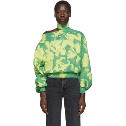 Off-White Green Tie Die Logo Jumper - Small