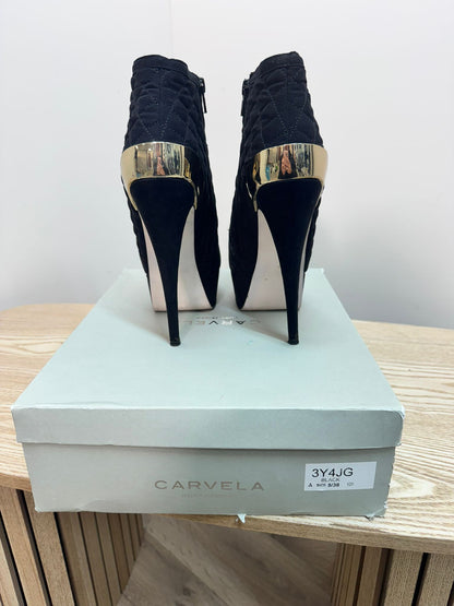 Carvela Black Quilted Ankle Boots – EU 38 / UK 5
