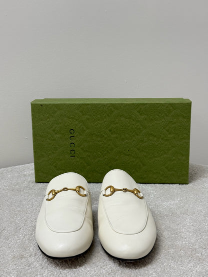 Gucci Cream Princetown Slider -UK 5.5