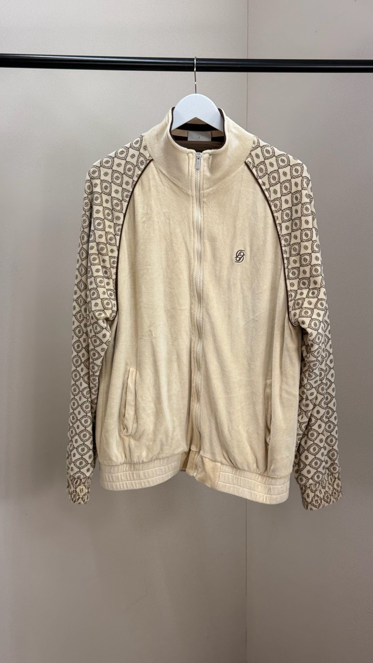 Drole De Monsieur Beige And Brown Zip Up Jacket and Shorts Set - Large