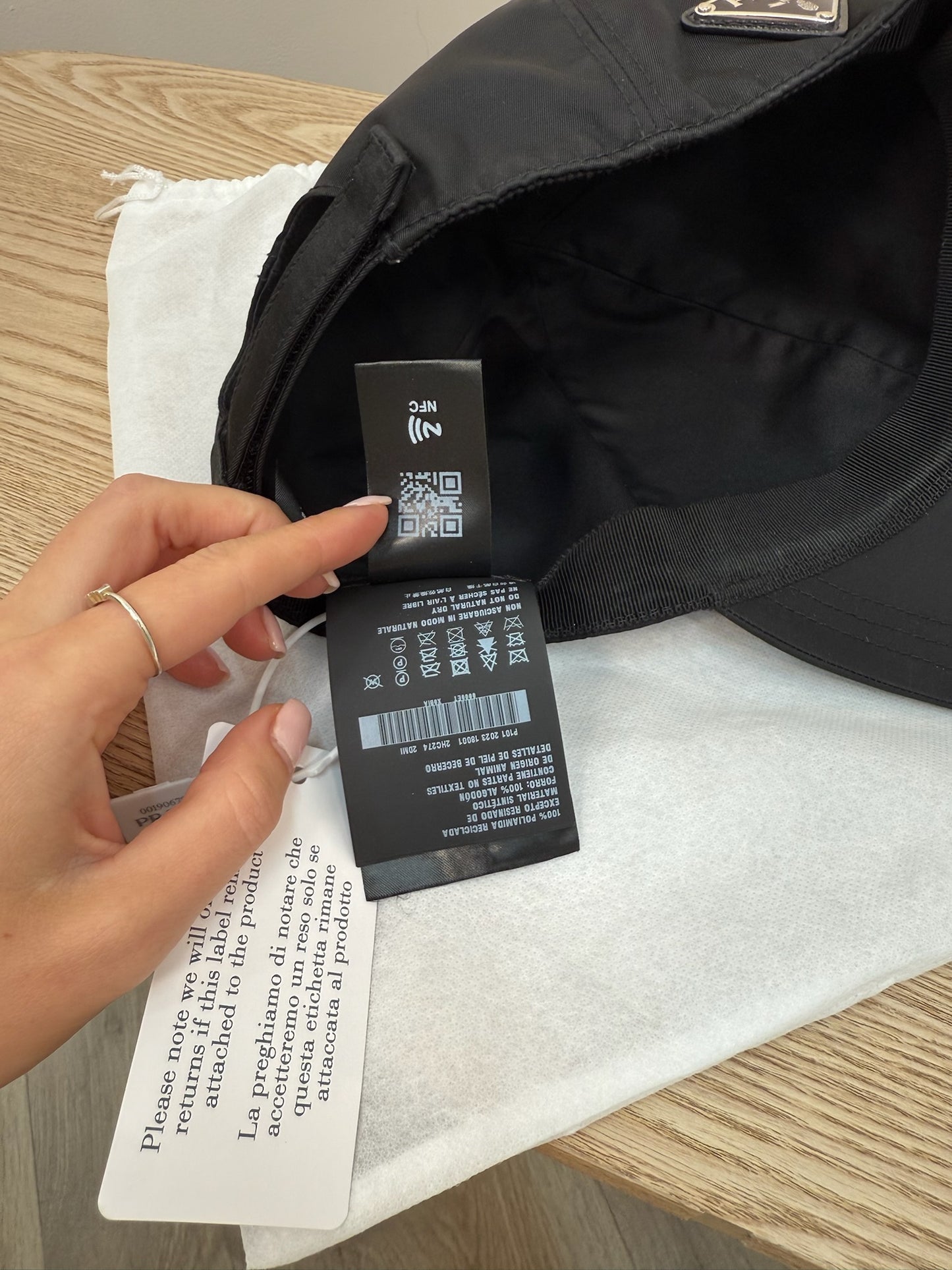 Prada Black Re Nylon Cap- Brand New In Tags