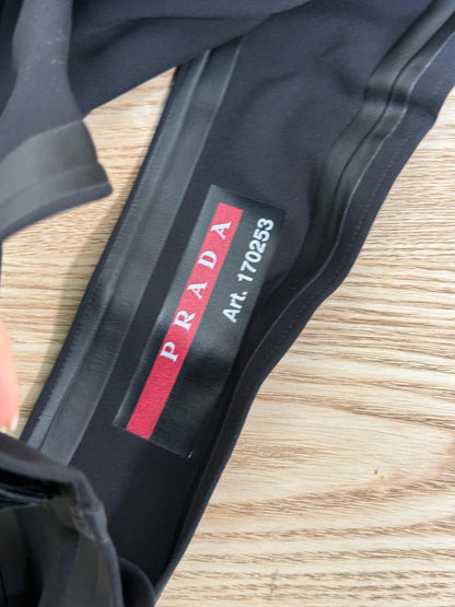 Prada Black Red Logo Bandeau Top - Medium