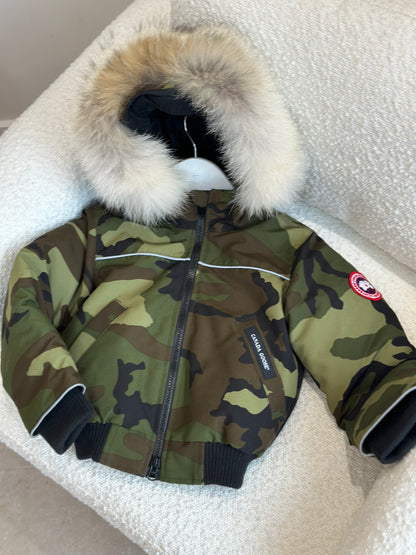Canada Goose Kids Camo Grizzly Bomber Fur Coat - Brand New In Tags Age 1-2