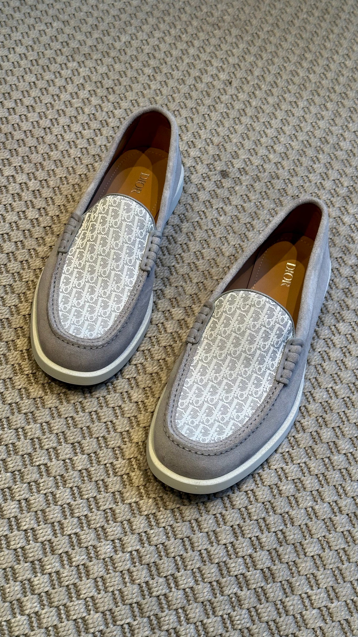 Dior Granville Light Grey Suede Oblique Loafer – UK 8
