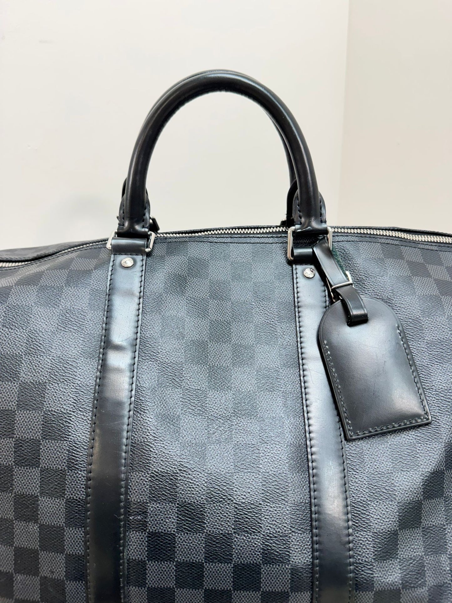 Louis Vuitton Black Damier Graphite Canvas Keepall Travel Bag – 55