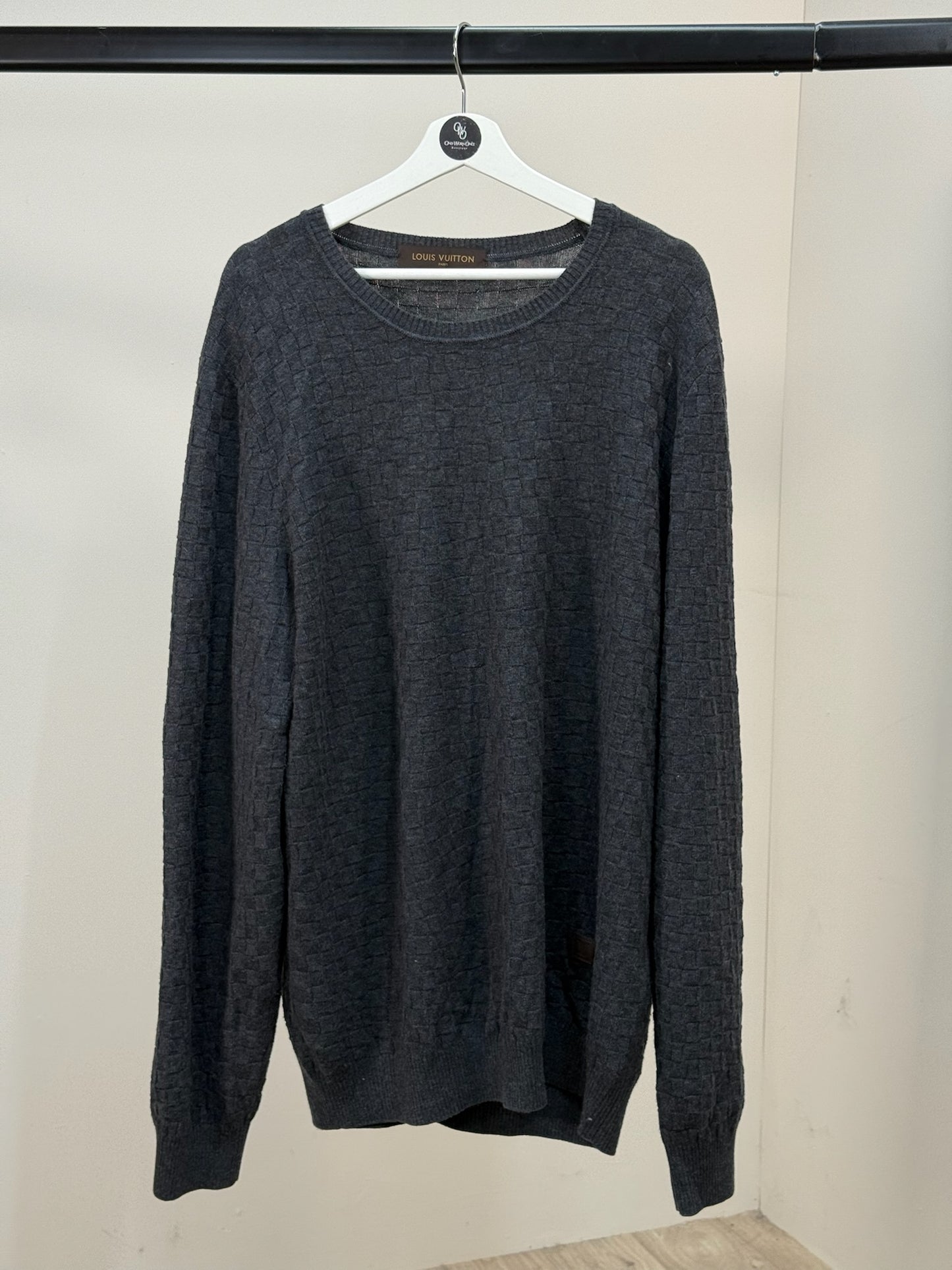 Louis Vuitton Grey Damier Print Jumper - 4XL