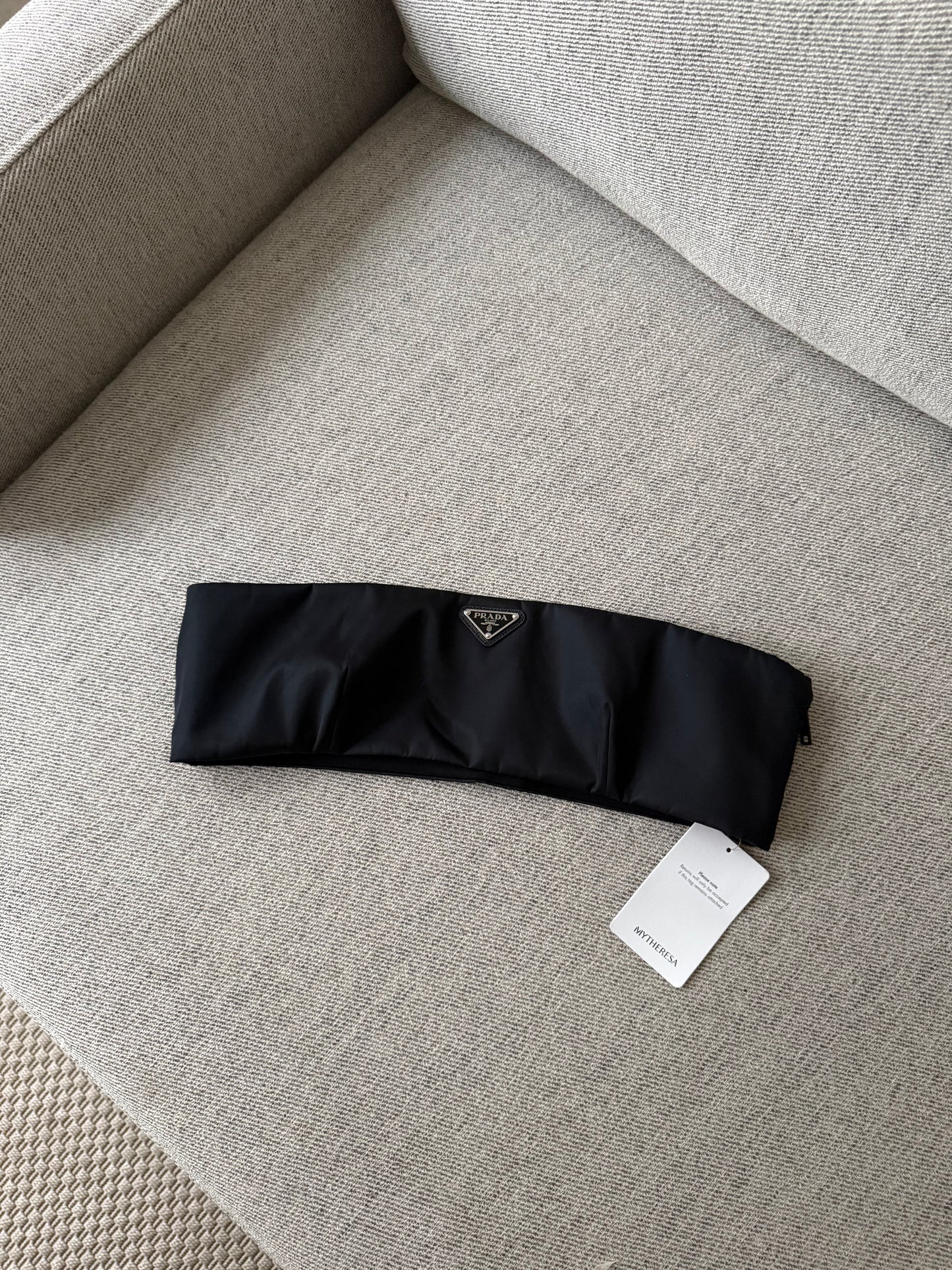 Prada Black Re-Nylon Bandeau Logo Top - New In Tags EU 44