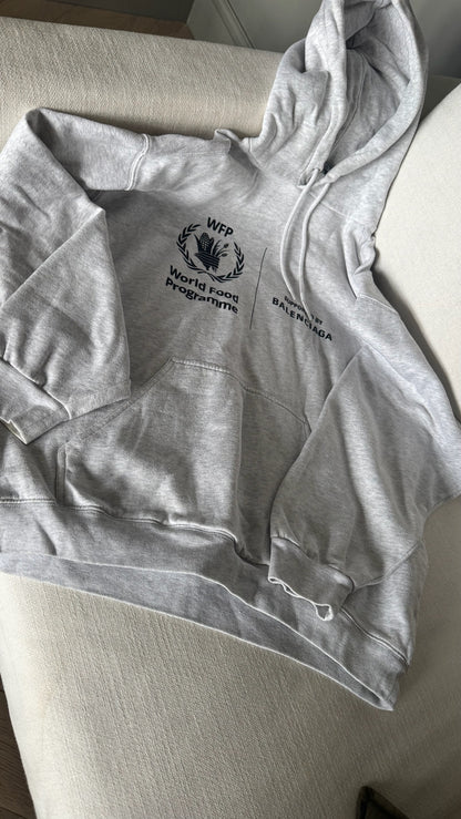 Balenciaga Grey WFP Political Hoodie – Medium