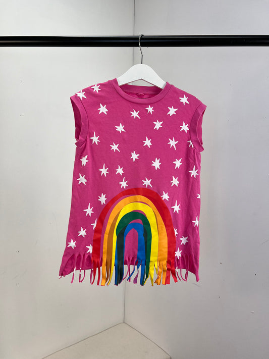 Kids Stella McCartney Pink Stars & Rainbow Tassel Dress - Age 4