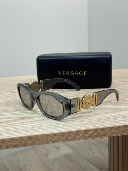 Versace Grey & Gold Hardware Sunglasses