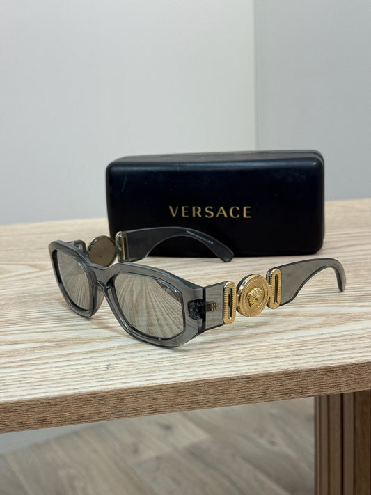 Versace Grey & Gold Hardware Sunglasses