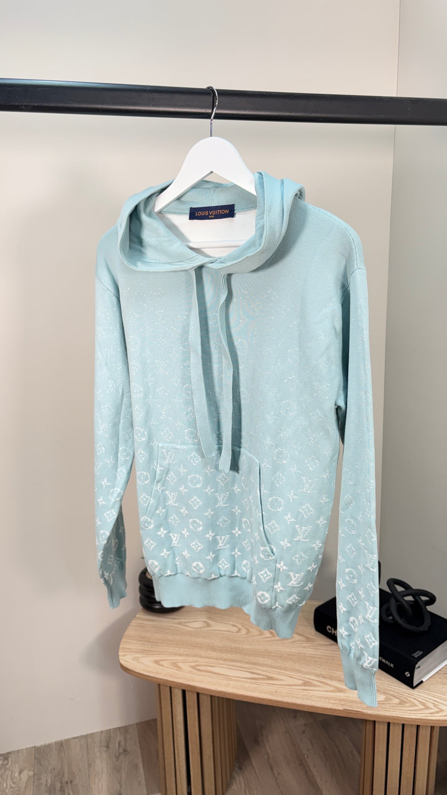 Louis Vuitton Pale Blue Monogram Hoody – XS