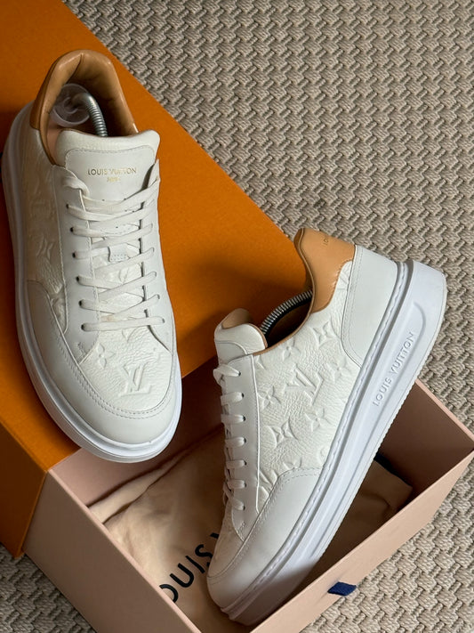 Louis Vuitton White Beverley Hills Trainers UK 8.5