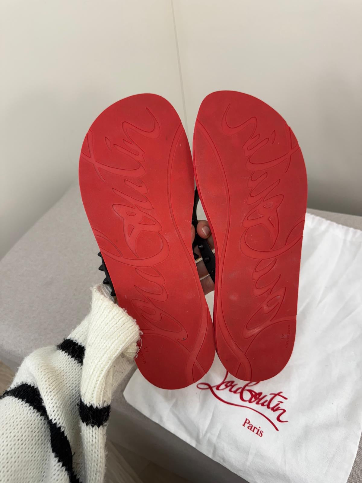 Christian Louboutin Red Spike Donna Flip Flops - UK 7